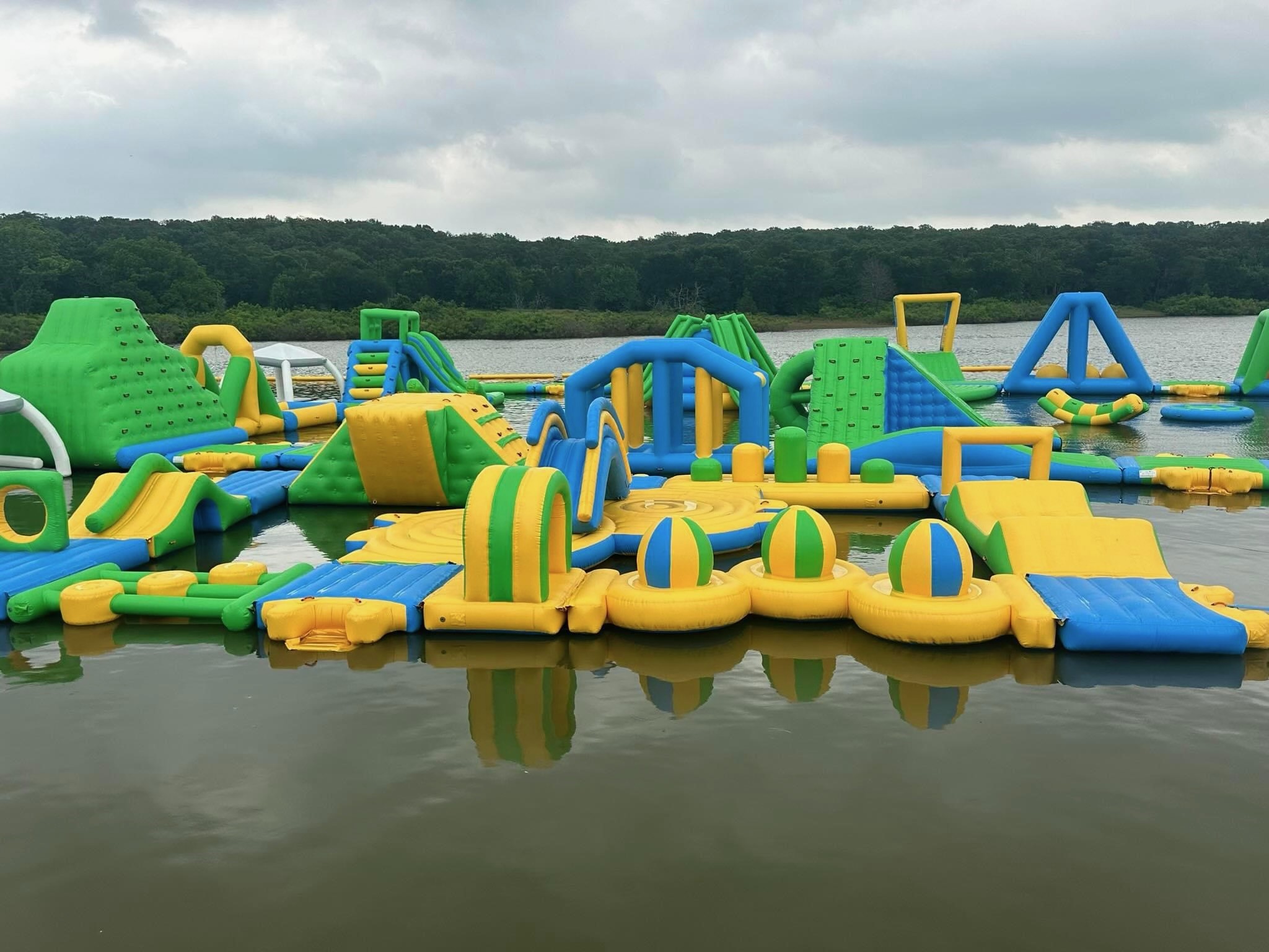 Willow Wipeout floating obstacle course at Lake Texoma